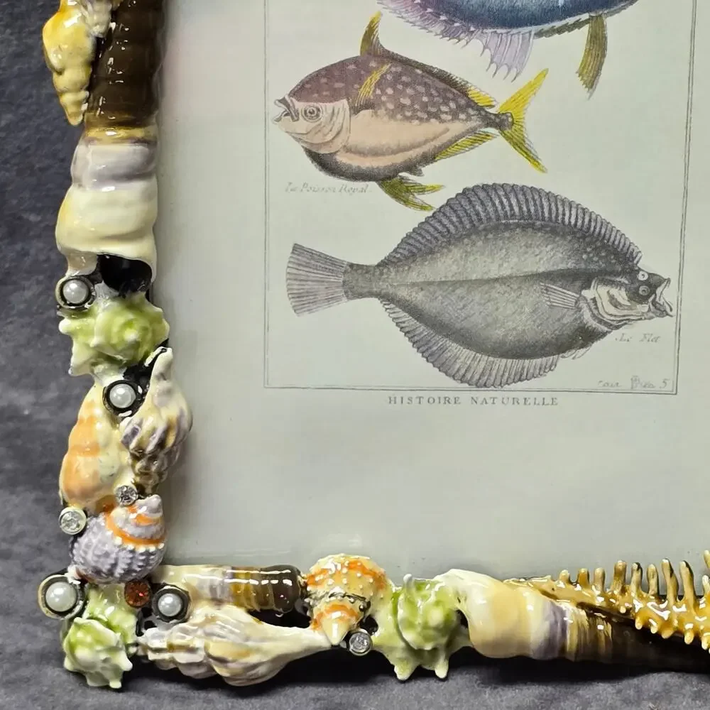 Sanibel Austrian Crystal by Two's Company Seashell Encrusted 5x7 Picture Frame